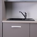 На фото Кухонная мойка Fancy Marble (Буль-Буль) FILADELFIA 640х435х195 cветло-черная (103060004)