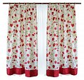 На фото Штора Прованс Маки 170х140 см 2шт Красная (6130)