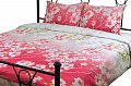 На фото Комплект постельного белья Руно Сакура 143х215 см 4шт Полуторный Красный (1.114БК_4781 Сакура)
