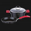 На фото Набор посуды Berlinger Haus Black Stone Touch Line 3 предмета (BH-1178)