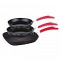 На фото Набор сковород Berlinger Haus Black Stone Touch Line 3 предмета (BH-1176)