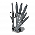 На фото Набор ножей Berlinger Haus Granit Diamond Line 8 предметов мраморное покрытие (BH-2116)