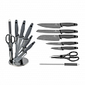 На фото Набор ножей Berlinger Haus Granit Diamond Line 8 предметов мраморное покрытие (BH-2116)