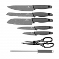 На фото Набор ножей Berlinger Haus Granit Diamond Line 8 предметов мраморное покрытие (BH-2116)