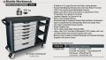 На фото Тележка Toptul для инструмента Pro-Plus 7 секций + 3 открытые полки серые (TCBH0703)