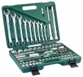 На фото Набор Jonnesway головок 1/4"DR 4-14 мм и 1/2"DR 14-32 мм ключи 8-22 мм 82 шт (S04H52482S)