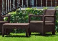 На фото Комплект садовой мебели Allibert Tarifa Balcony коричневый (3253929118043)