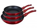 На фото Набор сковородок Berlinger Haus Burgundy Metallic 3 предмета BH-1288N