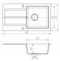 На фото Кухонная мойка Galati Quadro Biela (101) (8683)