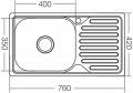 На фото Кухонная мойка Zerix Z7642-08-180E Satin матовая (ZX1602)
