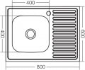 На фото Кухонная мойка Zerix Z8050L-04-160E Satin матовая (ZX1614)