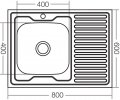 На фото Кухонная мойка Zerix Z8060L-06-160E Satin матовая (ZX1616)