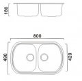 На фото Мойка для кухни Haiba 80x49 Double Decor декорированная (HB0572)