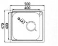 На фото Кухонная мойка Haiba 50x47 Satin матовая (HB0543)