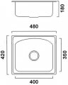 На фото Кухонная мойка Haiba 48x42 Satin матовая (HB0531)