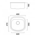 На фото Кухонная мойка Haiba 49x47 Decor декорированная (HB0535)
