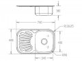 На фото Кухонная мойка Haiba 74x48 Satin матовая (HB0561)