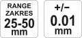 На фото Микрометр Yato 25-50 мм (YT-72301)