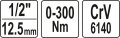 На фото Стрелочный динамометрический ключ Yato 1/2" 0-300 Нм (YT-07641)