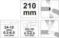 На фото Обжимные клещи для наконечников Yato 0.5-6 мм 210 мм (YT-2278)