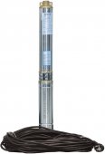 На фото Скважинный насос Dongyin 0.55 кВт H 46(34) м Q 90(60) л/мин Ø80 мм 25 м кабеля (777391)