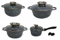 На фото Набор посуды с мраморным покрытием Edenberg 10 предметов (EB-8010)