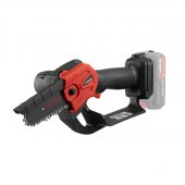 На фото Мини-пила цепная аккумуляторная Intertool 20 В, шина 10 см, 4 м/с, без ЗУ и АКБ, STORM (WT-9110)