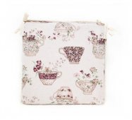 На фото Подушка для стула Прованс Cups 40x40 см Белая с мережкой (.003695)