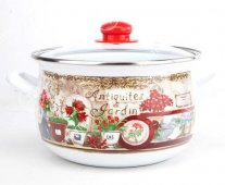 На фото Набор кастрюль Gusto Квітковий сад 2.1л/3.1л/4л (GT-T-3-FG)