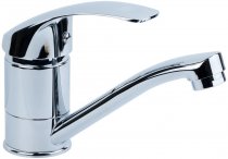 На фото Смеситель для кухни Tau SD D40 гусак прямой 150 мм на гайке (SD-1B143C)