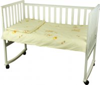 На фото Комплект постельного белья Руно Младенец 60х120 см 3шт Детский Бежевый Мишка с шариком (932.02_(Беже