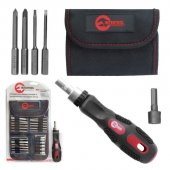 На фото Отвертка Intertool реверсионная с комплектом насадок 26шт (VT-1026)