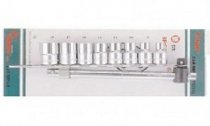На фото Комплект головок Hans 1/2" + вороток Т-образный 8,10,12,13,14,17,19,21мм (46149)