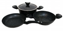 На фото Набор посуды из литого алюминия Zurrichberg 4 предметов с мраморным покрытием (ZB-2078)