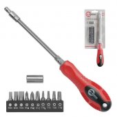 На фото Отвертка Intertool с гибким удлинителем и комплектом бит 12шт (VT-1012)