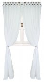 На фото Гардина Прованс Батист White 180х250 см 1шт Белая с декоративными пуговицами (.002173)