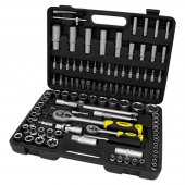 На фото Набор насадок торцевых и биты Sigma ¼" ½" 108шт CrV mid (6003771)