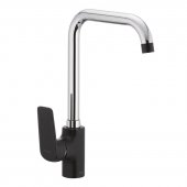 На фото Смеситель для кухни MIXXUS OREGON 014-G черный (MX0009)