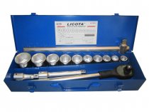 На фото Набор торцевих головок Licota 3/4" 22-50 мм 6 граней 15 предметов (ALT-6001F)