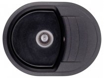 На фото Кухонная мойка Granado Malaga Black shine (0201)
