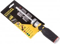 На фото Отвертка реверсивная Stanley FatMax трещотка, пистолетная ручка, подсветка 12 шт (FMHT0-62689)