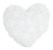 На фото Подушка декоративная Прованс Сердце White Rose 28х28 см Белая с мережкой (.003706)
