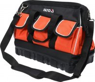 На фото Сумка для инструмента 16" Yato 15 карманов из полиэстера и резиновым дном (YT-74361)