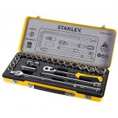 На фото Набор головок торцевых Stanley 1/2" в металлическом футляре, 24 шт (STMT74183-8)