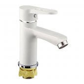 Смеситель для раковины ZERIX PUD1 146 белый (ZX2797) На фото Смеситель для раковины ZERIX PUD1 146 белый (ZX2797)