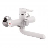 Смеситель для ванны ZERIX PUD3 045 белый (ZX2909) На фото Смеситель для ванны ZERIX PUD3 045 белый (ZX2909)