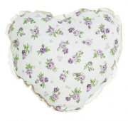 На фото Подушка декоративная Прованс Сердце Lilac Rose 28х28 см Фиолетовый цветок с мережкой (.003704)