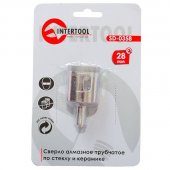 На фото Коронка трубчатая Intertool по стеклу и керамике 28мм (SD-0358)