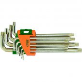 На фото Ключи Torx Grad 9шт T10-T50 CrV (короткие с отвер) (4022275)