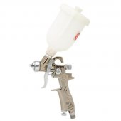 На фото Краскопульт пневматический Intertool LVMP MINI форсунка 0.8мм 250мл., 2-2.5бар (PT-0129)